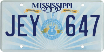 MS license plate JEY647