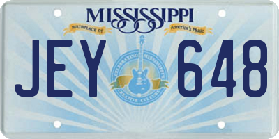 MS license plate JEY648