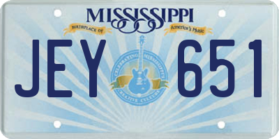 MS license plate JEY651
