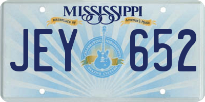 MS license plate JEY652