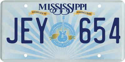 MS license plate JEY654