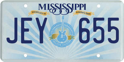 MS license plate JEY655