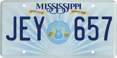 MS license plate JEY657