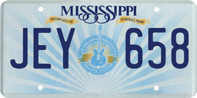MS license plate JEY658