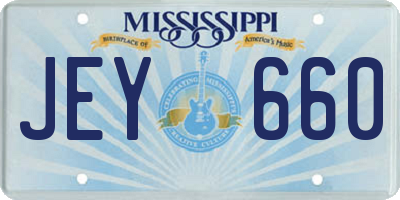 MS license plate JEY660
