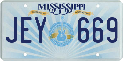 MS license plate JEY669