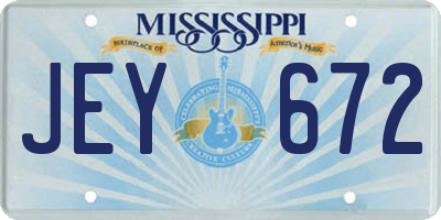 MS license plate JEY672