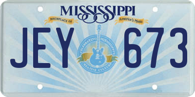 MS license plate JEY673