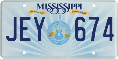 MS license plate JEY674