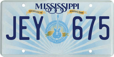 MS license plate JEY675
