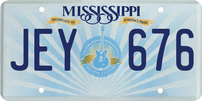 MS license plate JEY676