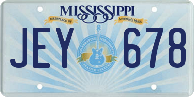 MS license plate JEY678