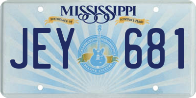 MS license plate JEY681