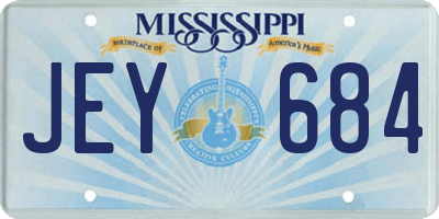 MS license plate JEY684