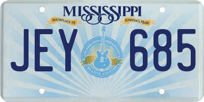 MS license plate JEY685