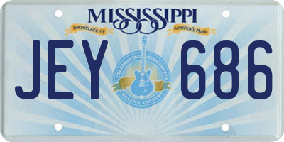 MS license plate JEY686