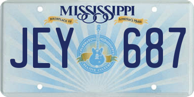 MS license plate JEY687