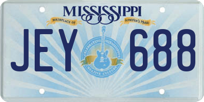 MS license plate JEY688