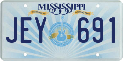 MS license plate JEY691