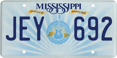 MS license plate JEY692