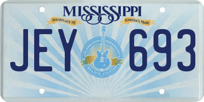 MS license plate JEY693
