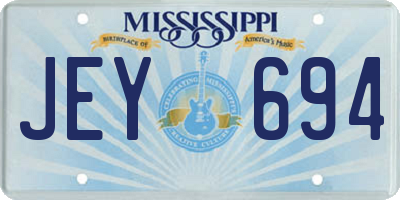 MS license plate JEY694