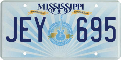 MS license plate JEY695