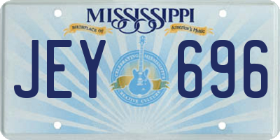 MS license plate JEY696