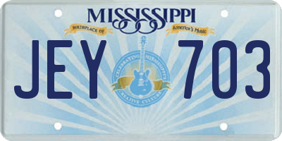 MS license plate JEY703