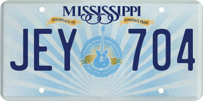 MS license plate JEY704