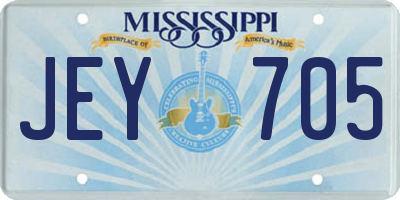 MS license plate JEY705