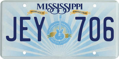 MS license plate JEY706