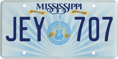 MS license plate JEY707