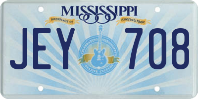 MS license plate JEY708
