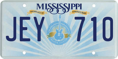 MS license plate JEY710