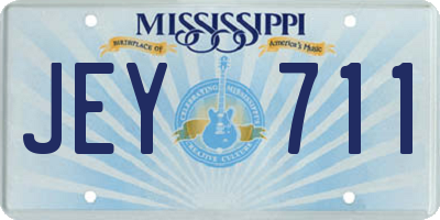 MS license plate JEY711