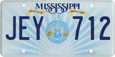 MS license plate JEY712