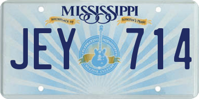 MS license plate JEY714