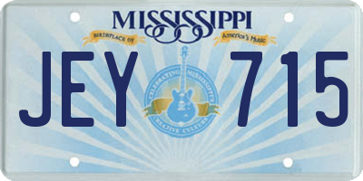 MS license plate JEY715