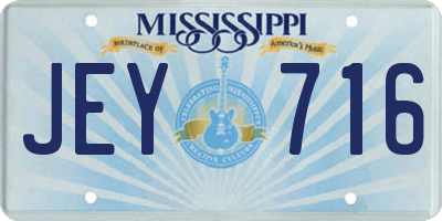 MS license plate JEY716