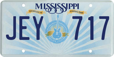 MS license plate JEY717