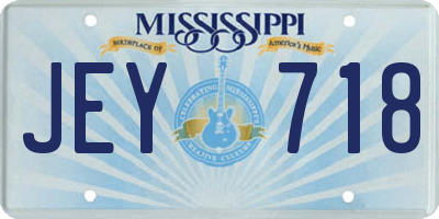 MS license plate JEY718