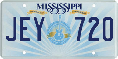 MS license plate JEY720