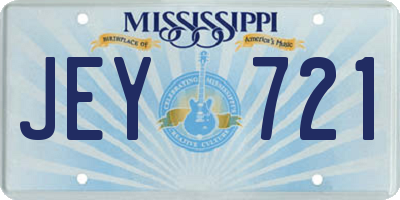 MS license plate JEY721
