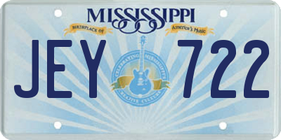 MS license plate JEY722