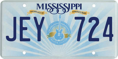 MS license plate JEY724