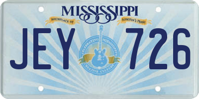 MS license plate JEY726