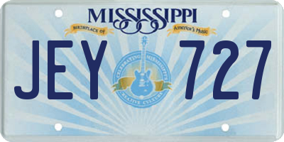 MS license plate JEY727