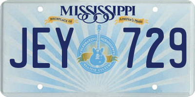 MS license plate JEY729