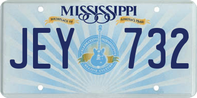 MS license plate JEY732